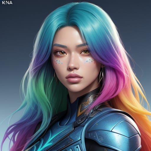 Hyperrealistic Portrait of Kianna in Splash Art Style