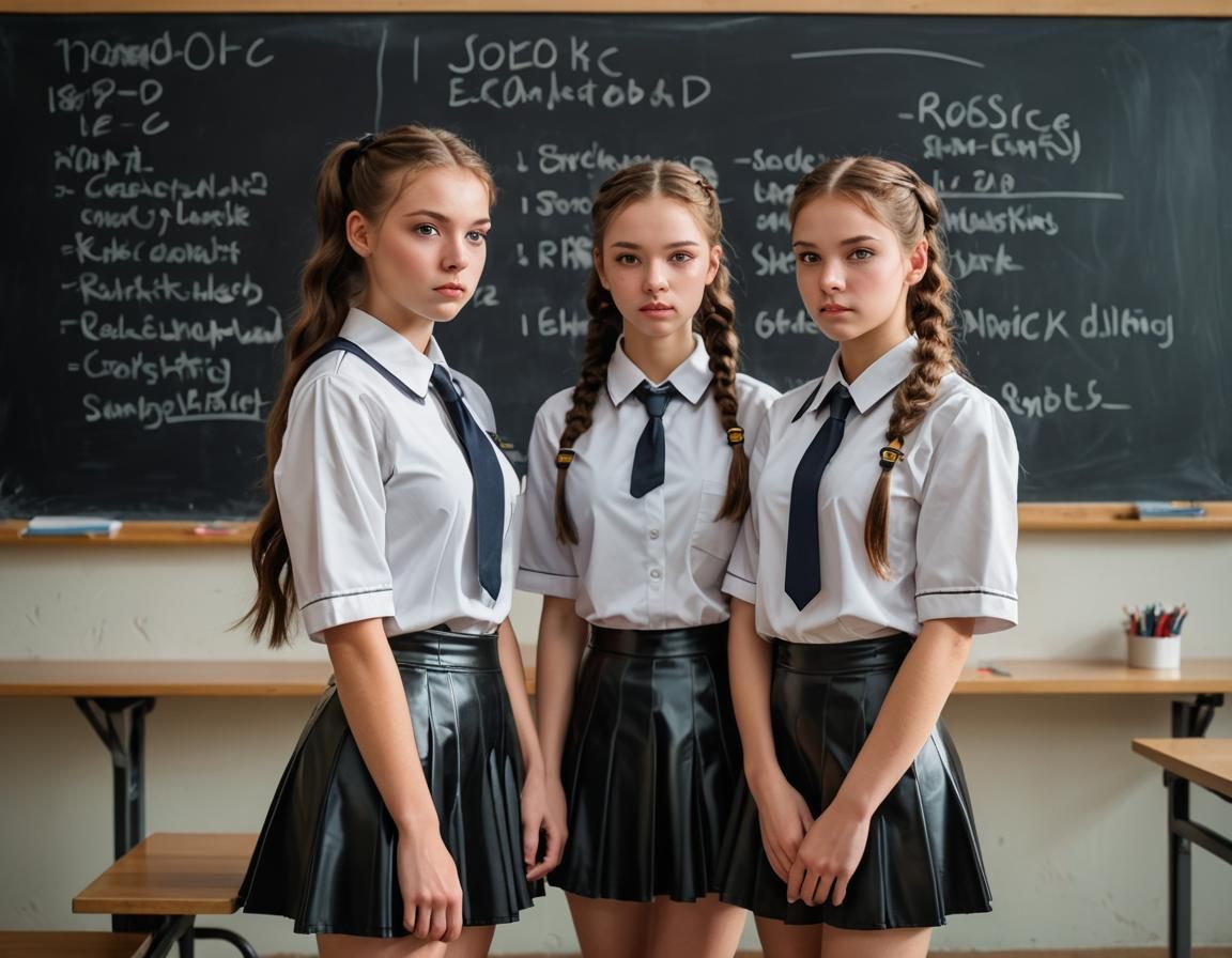Hyperrealistic Slovenian Students in School Uniforms