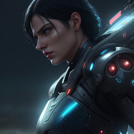 Beautiful Girl in Rain, Hyperrealistic Digital Art