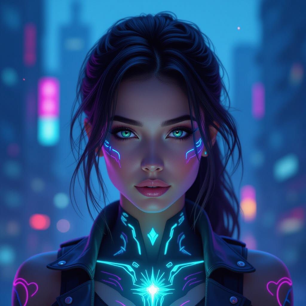 Bioluminescent Tattoos Light Up Cyberpunk Cityscape