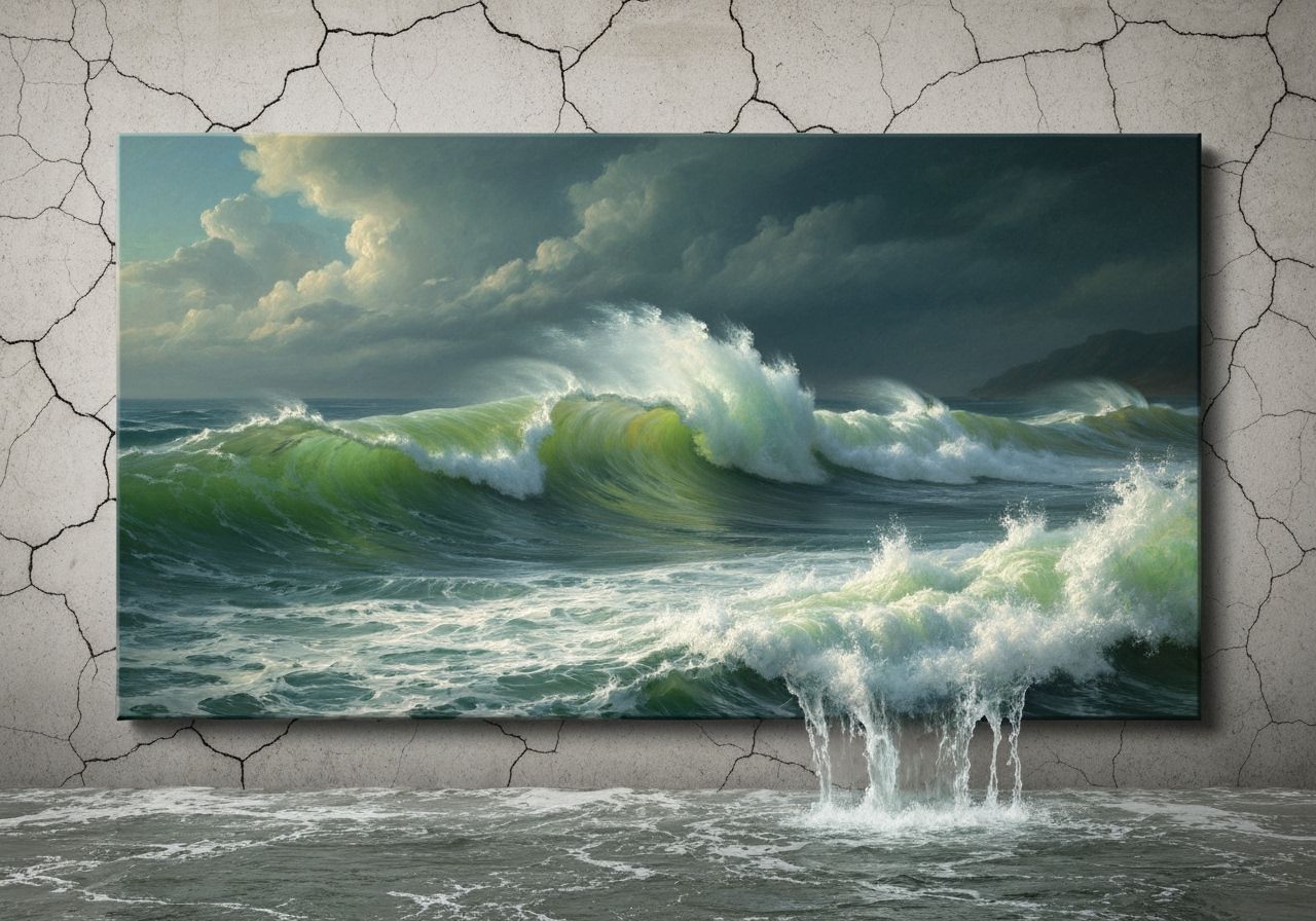 Living Oil Painting of Ocean Storm