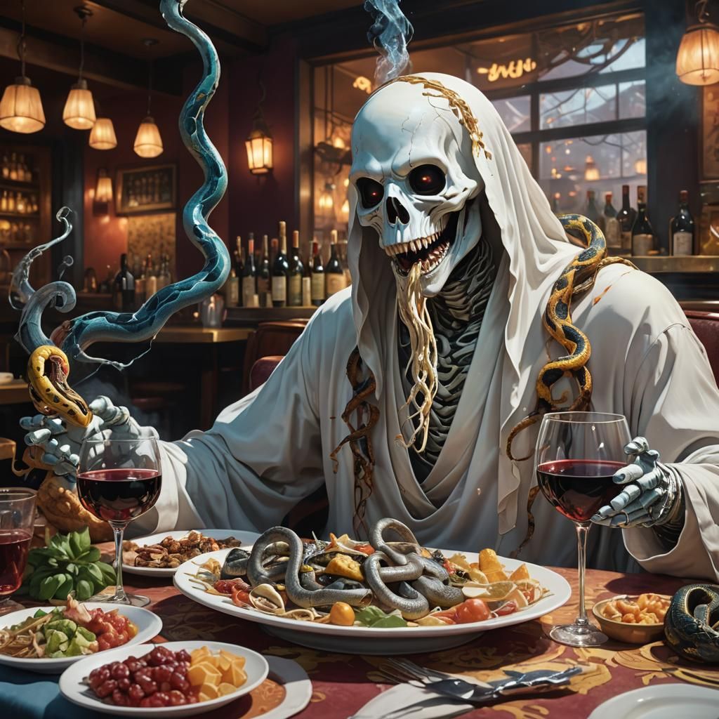Ghostly Feast: A Hyperrealistic Halloween Concept