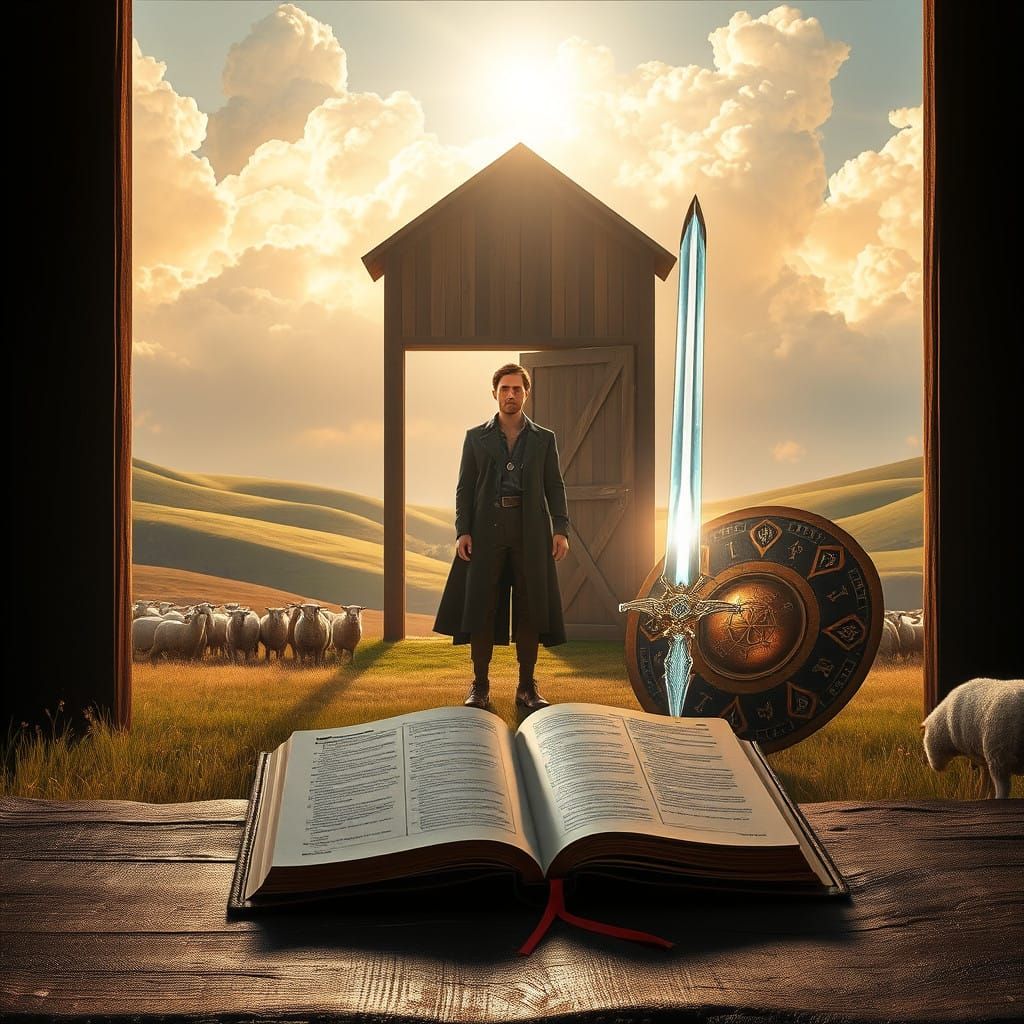 A Lone Figure Stands in Harmony, Embracing Balance Between A...