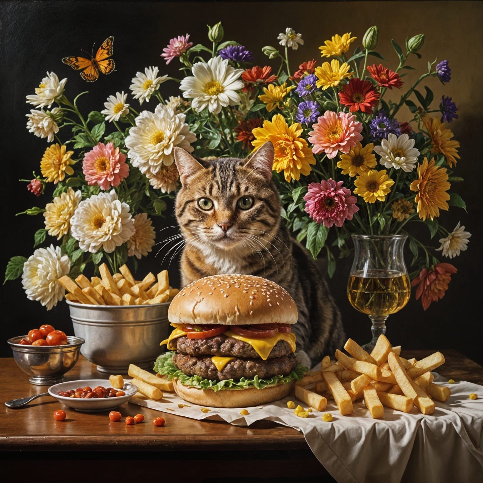 Dutch Golden Era Still Life of Modern Fast Food