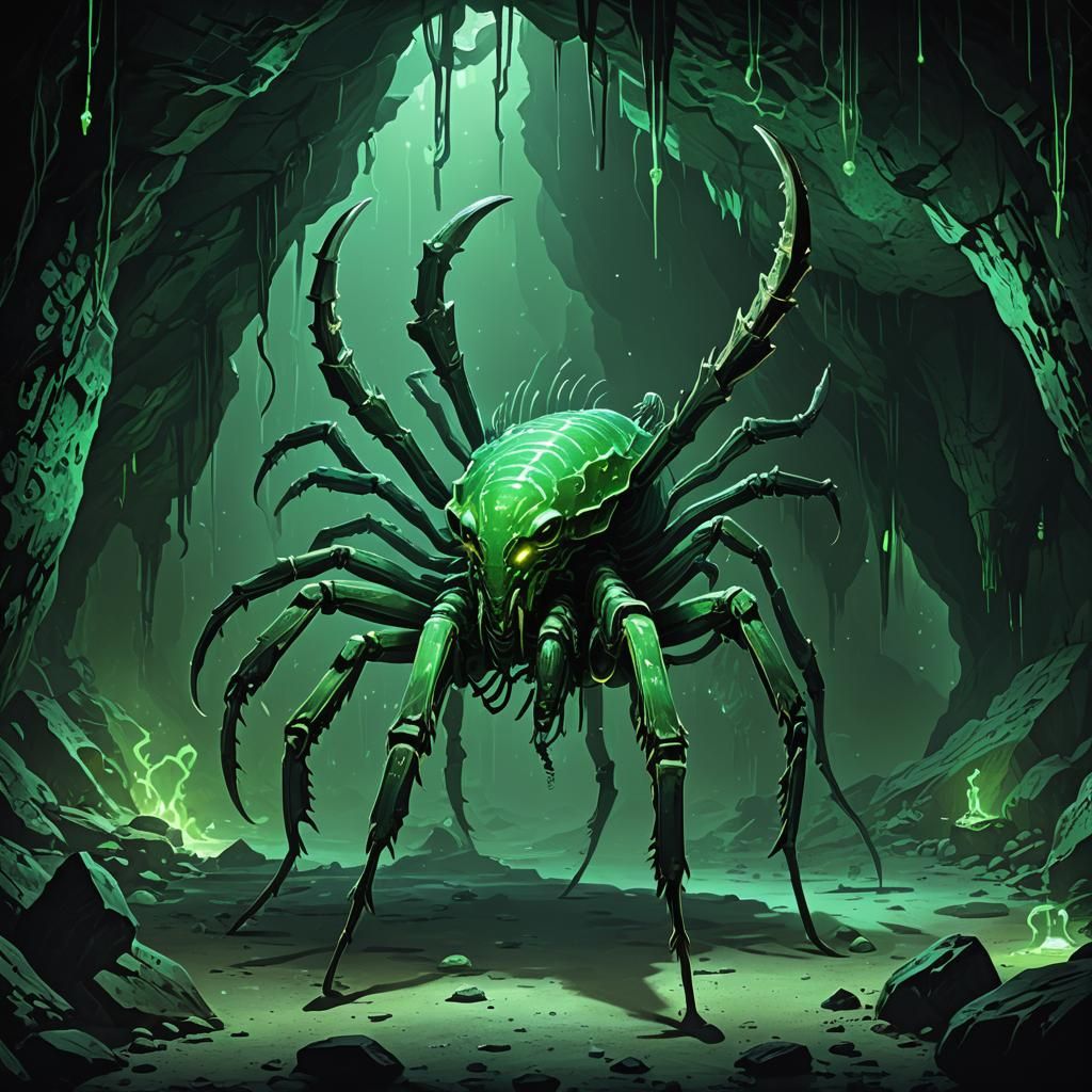 Phosphorescent Cave Scorpion with Cybernetic Implants