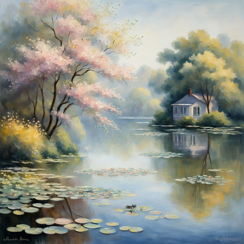 Soft Focus Impressionist Garden in Fading Light