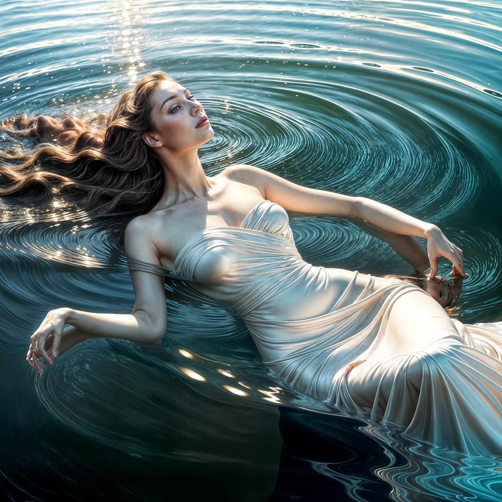 Serene Beauty Floating on Water Surface