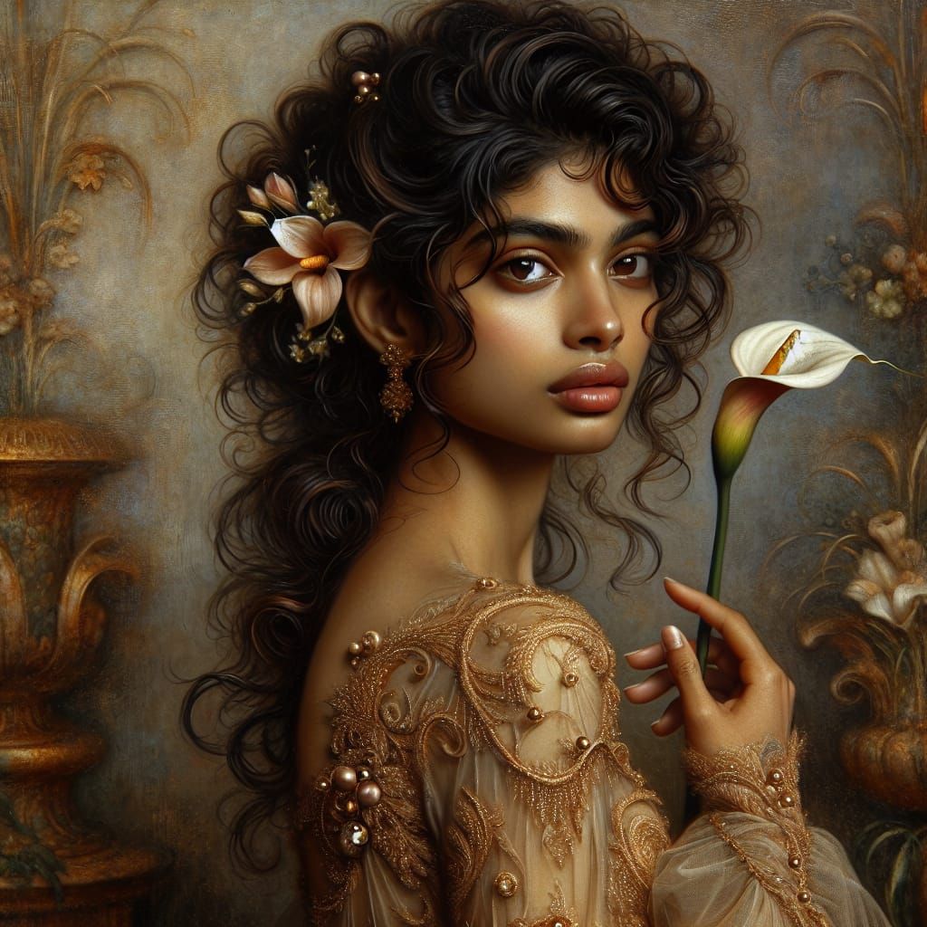 A woman with an elegant, refined expression