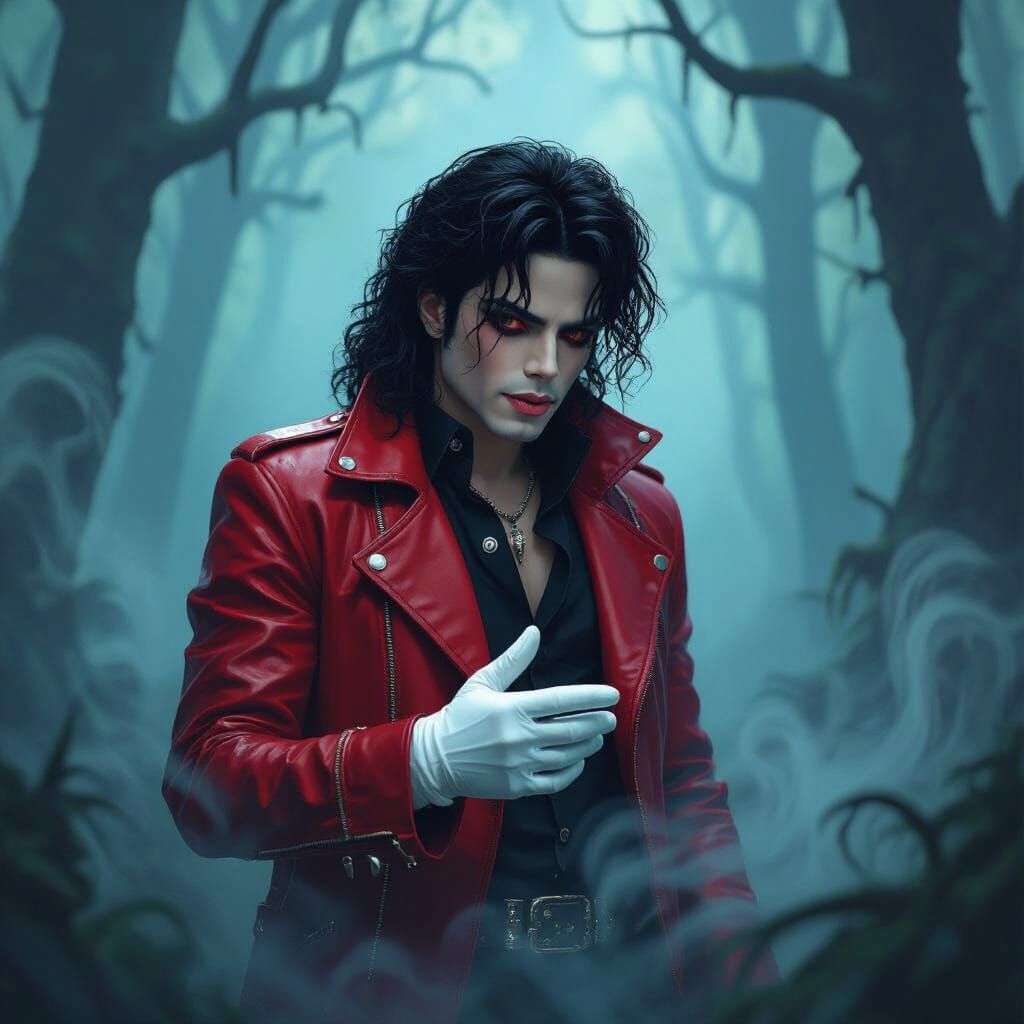 Michael Jackson in Mystical Forest, Tim Burton Style