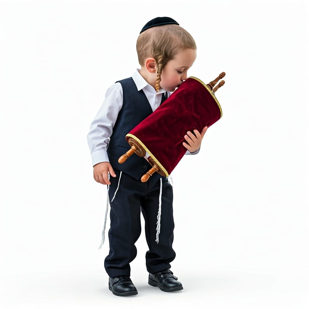 Haredi Boy with Torah in Renaissance Style