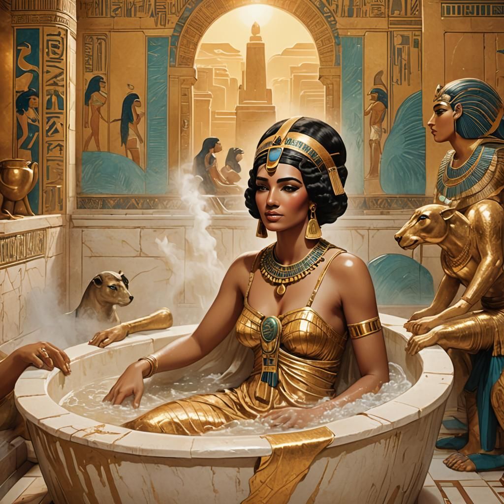 Cleopatra in assesmilk bath