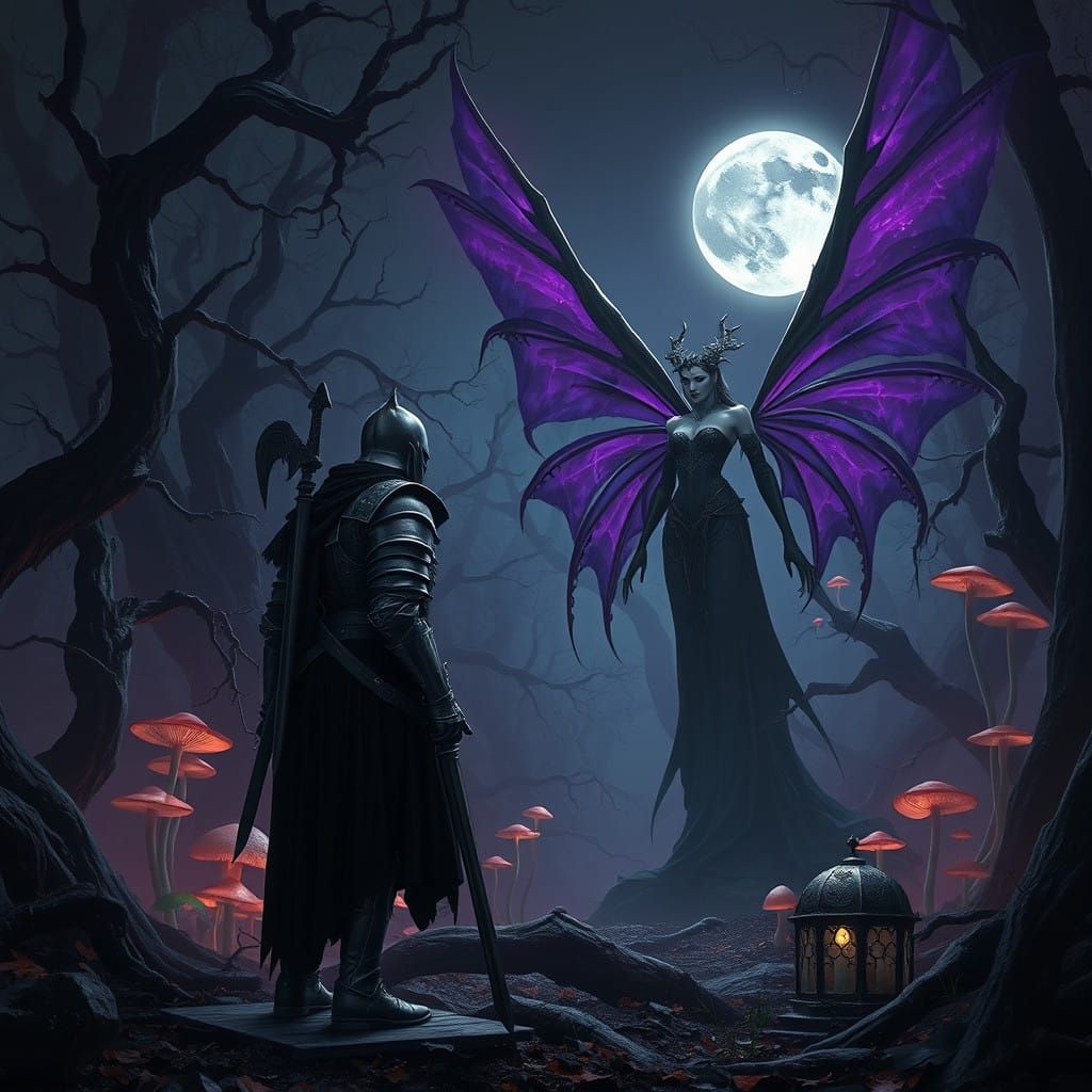Dark Fantasy: Knight Meets Malevolent Fairy Queen