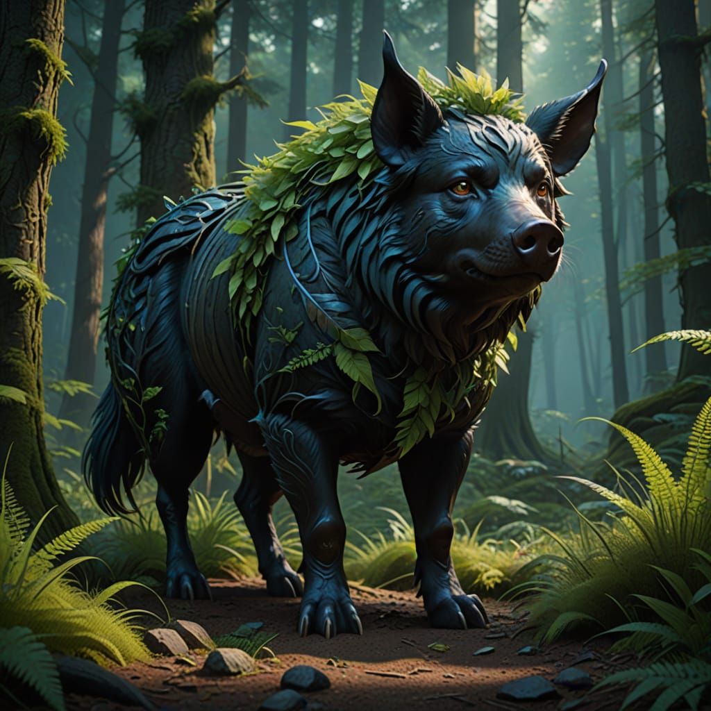 Majestic Forest Creature in Realism Fantasy Style