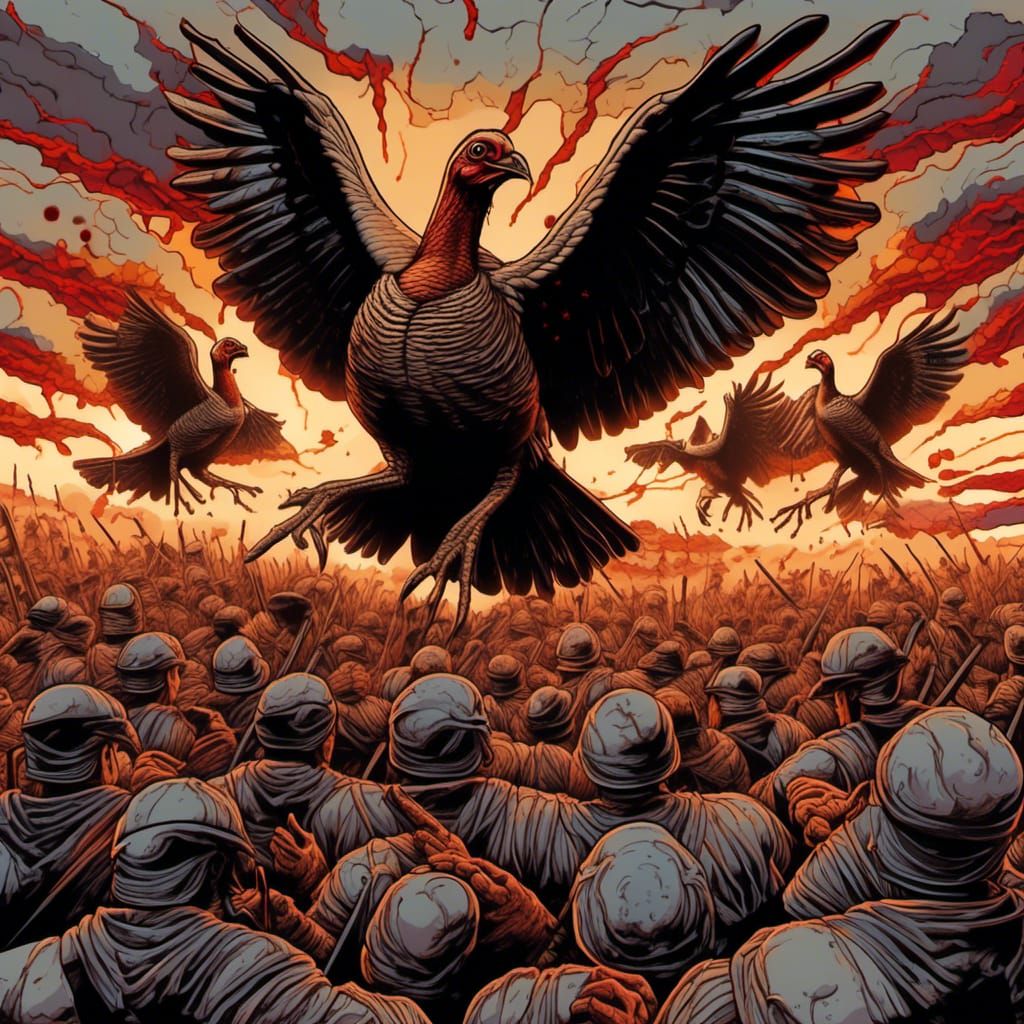 Epic Turkey Civil War in Graffiti Art Style