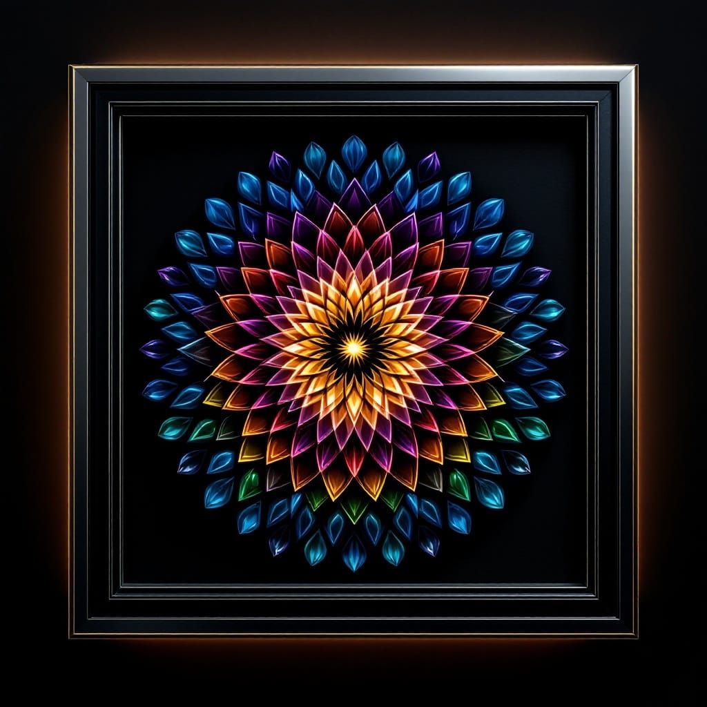 Ethereal Mandalas in Cyberpunk Digital Art