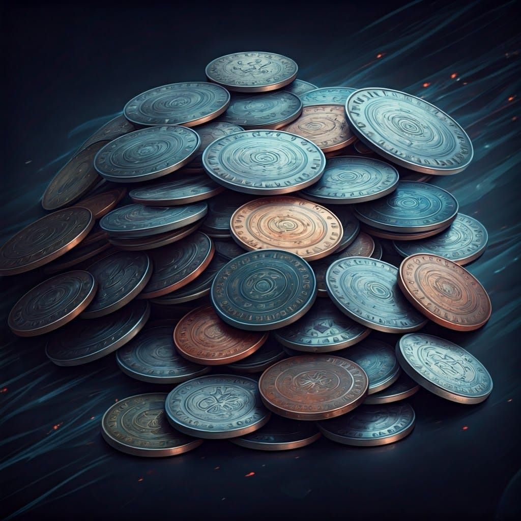 Otherworldly Coins in a Sci-Fi Digital Matte Painting