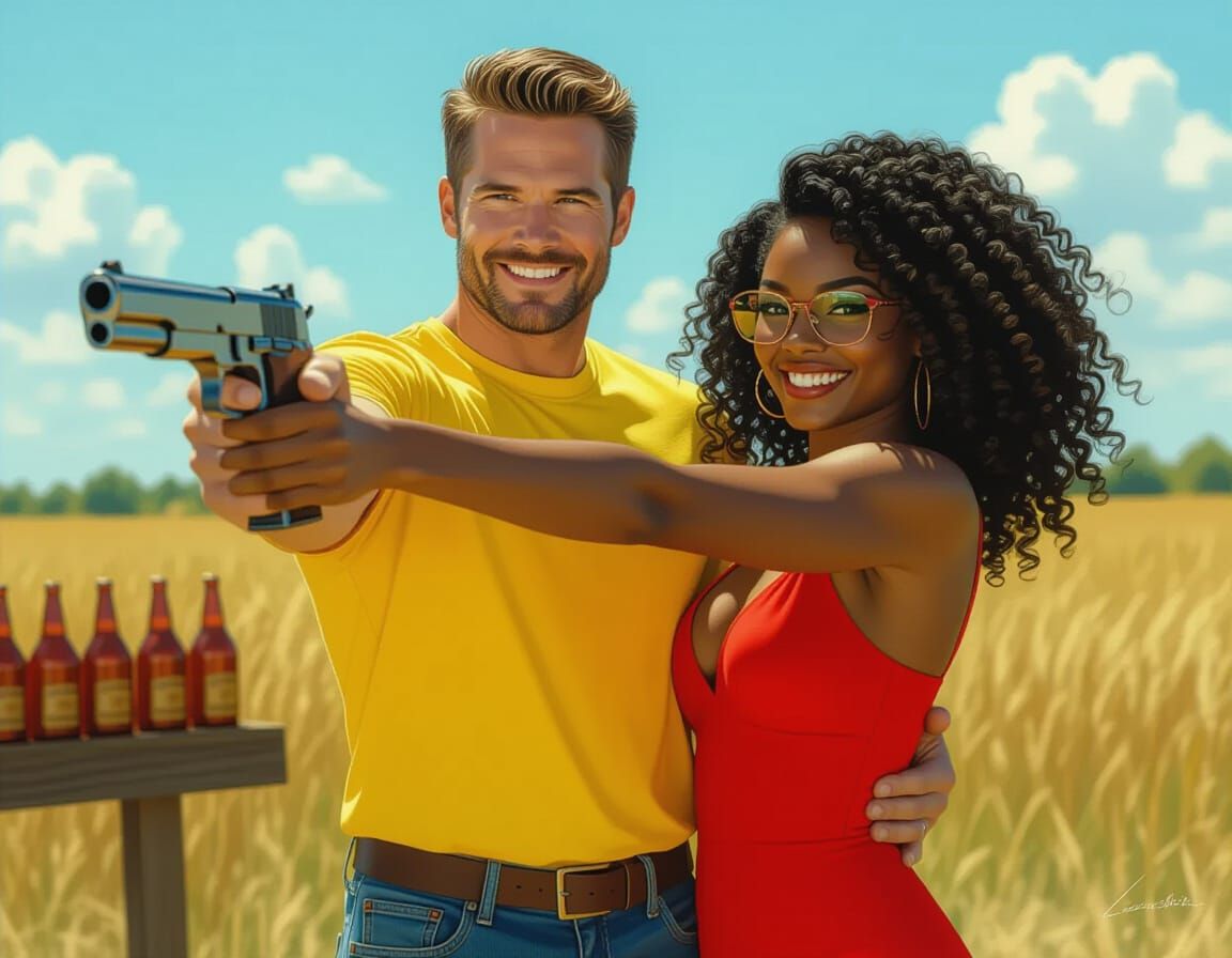 Photorealistic Man and Woman Target Practice