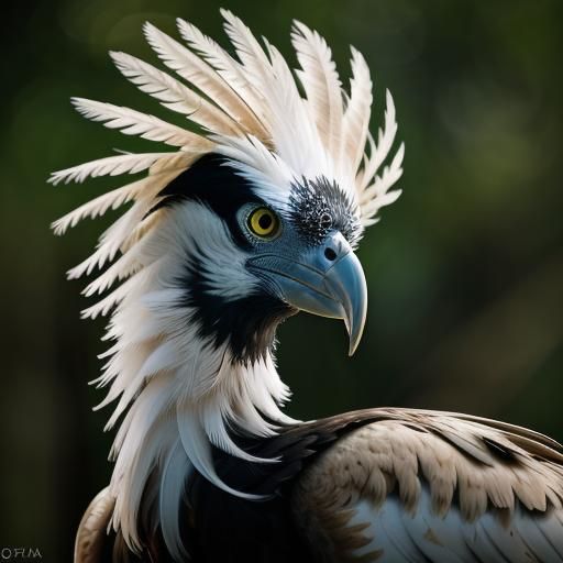 Secretary Bird in Prehistoric Forest: Macro Photography
