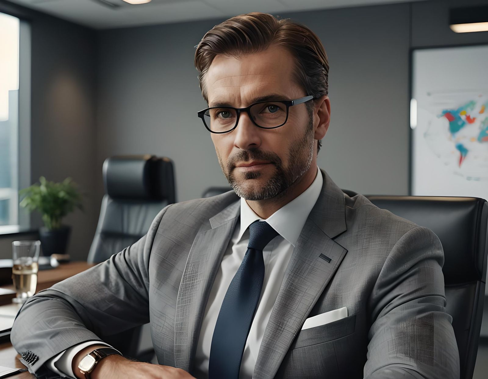 Photorealistic Corporate Executive Close-Up in 8K