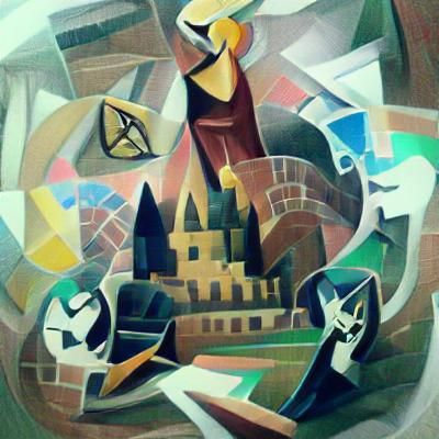 Abstract Cubist Hogwarts in Euclidean Style