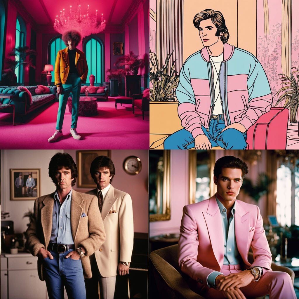 Mid-80s Hollywood Heartthrob in Casual Anti-Fashion Style