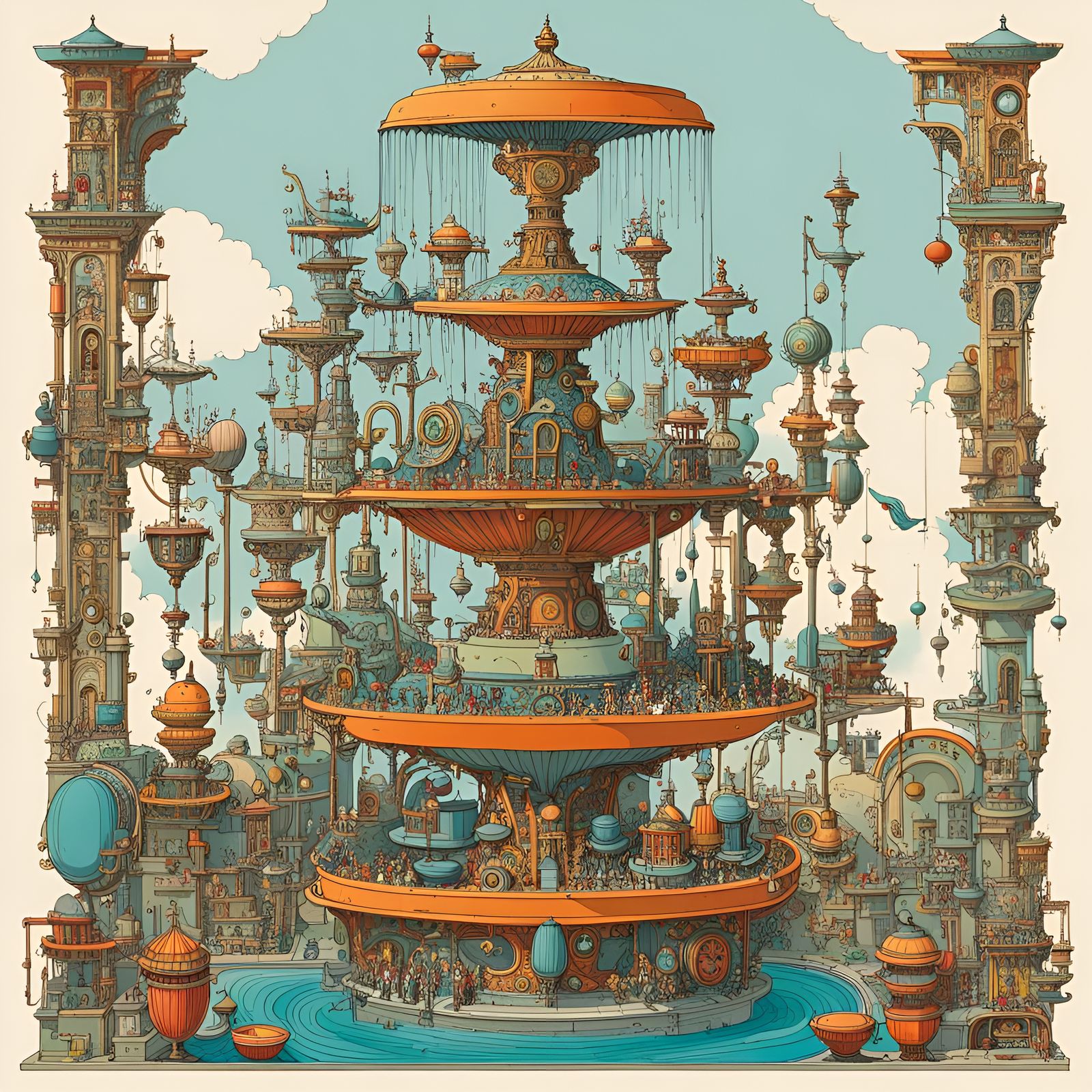 A Heath Robinson Water Fountain