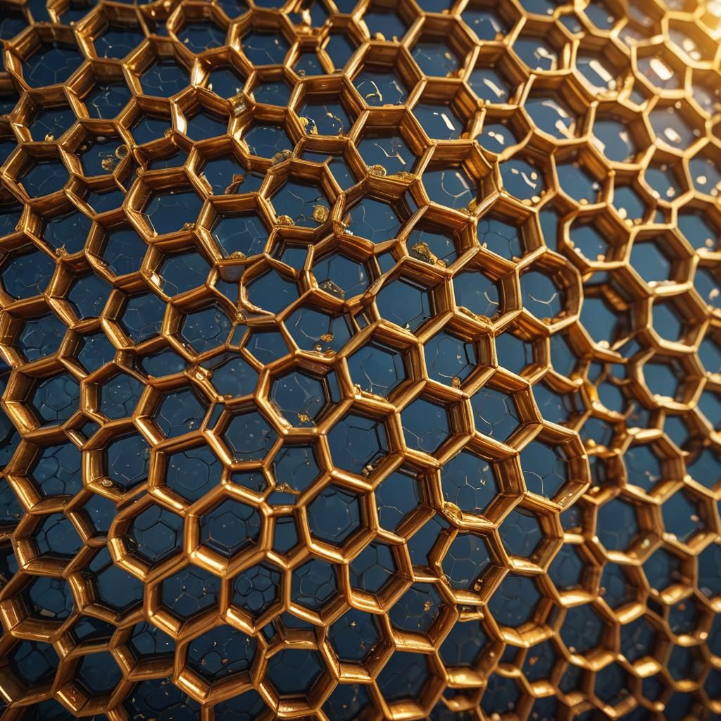 Golden Honeycomb in Sunlight: Fantasy Concept Art