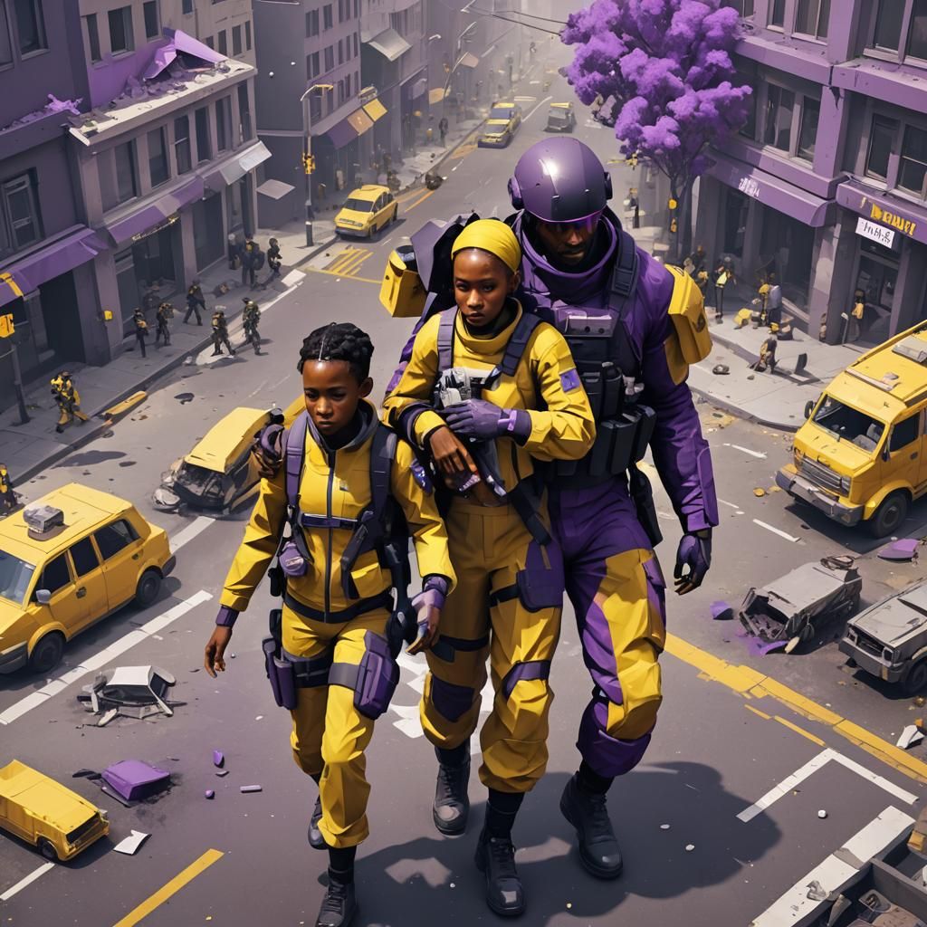 Rescuing Children in War Zone: Low Poly 3D Art