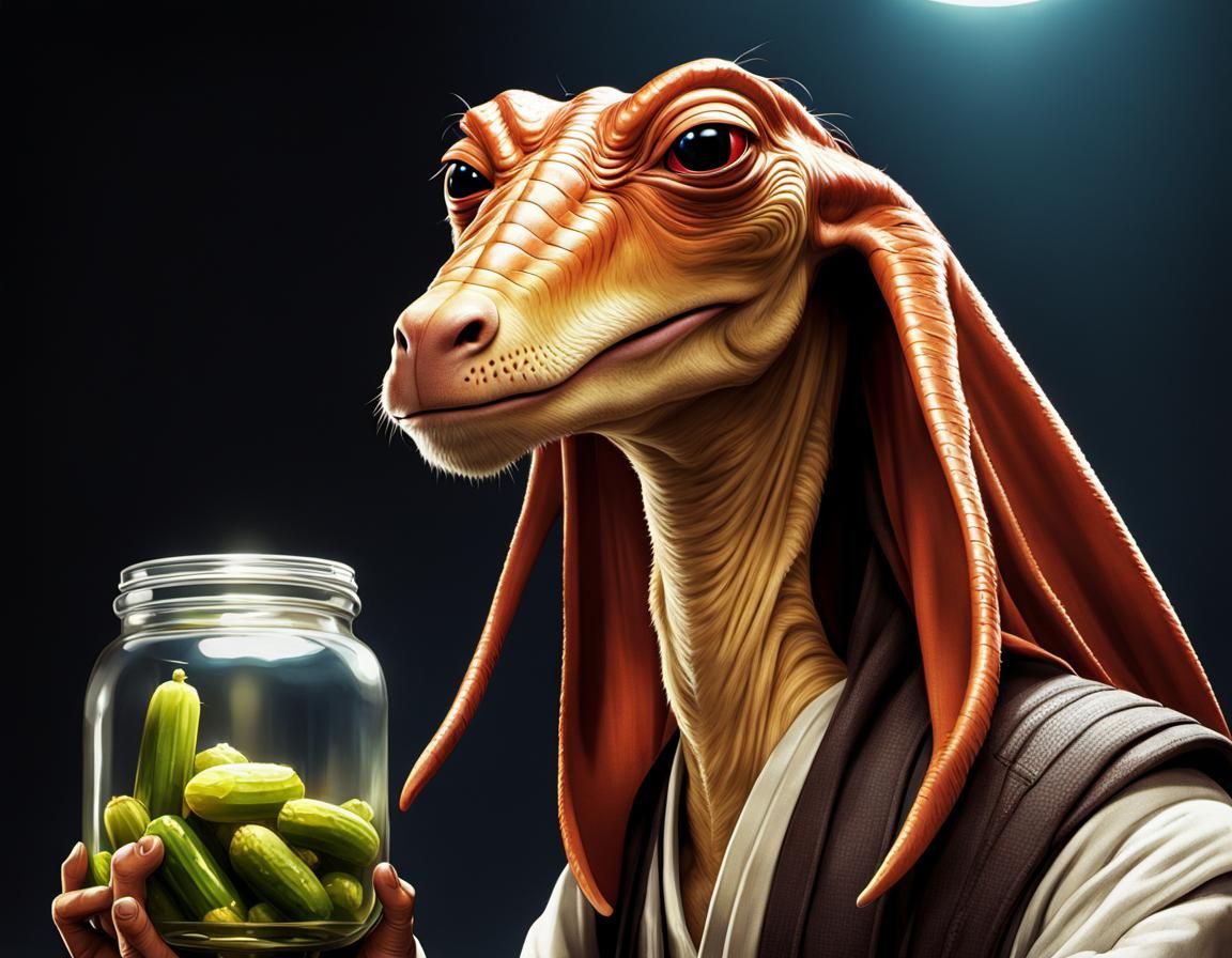 Jar Jar Binks Pickled Pickles: Manga Scan Anime Art