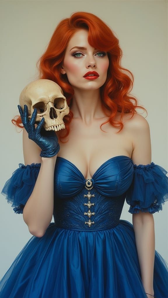 Ethereal Siren in Sapphire Blue Haute Couture