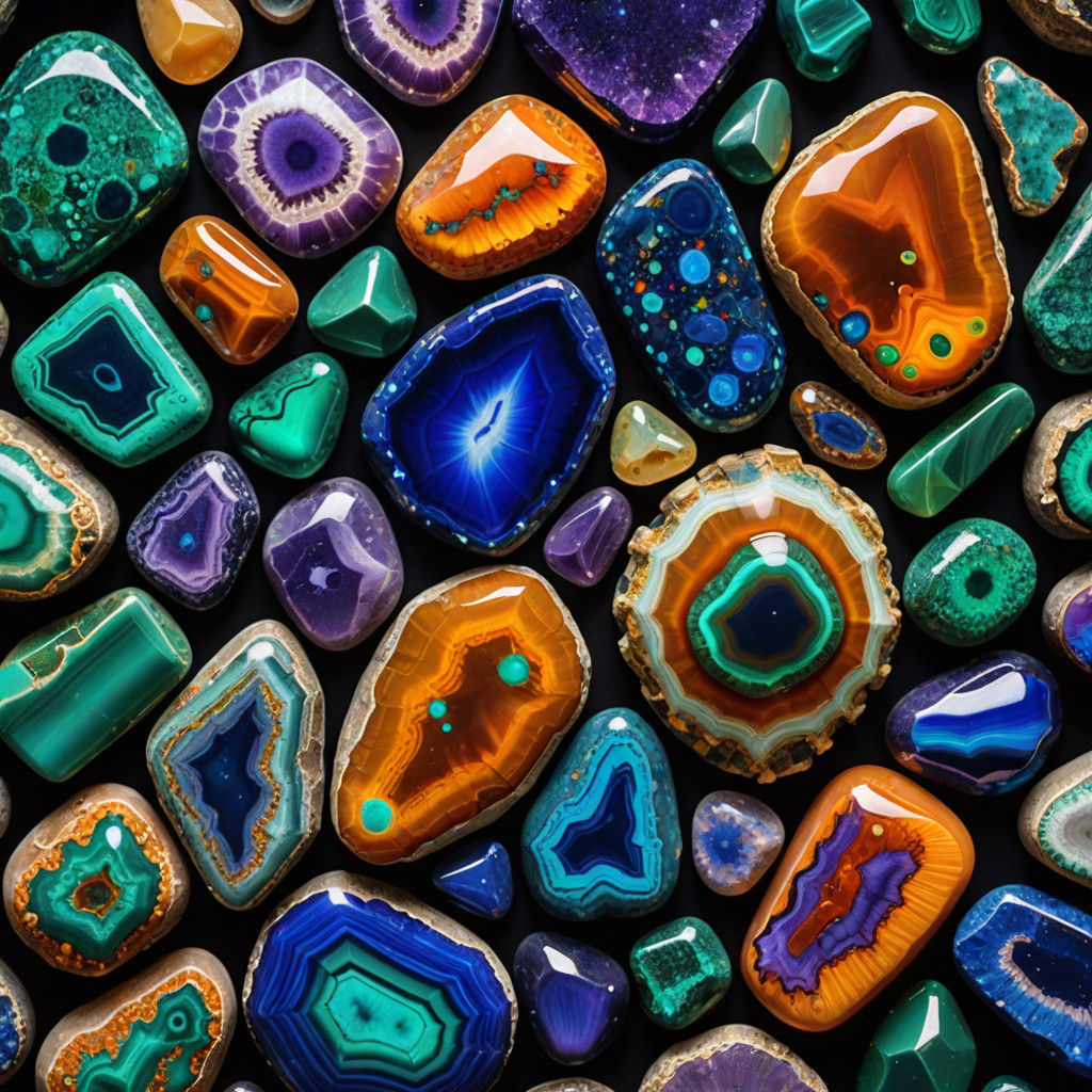 Vibrant Mineral Wonders in Macro Close-Up