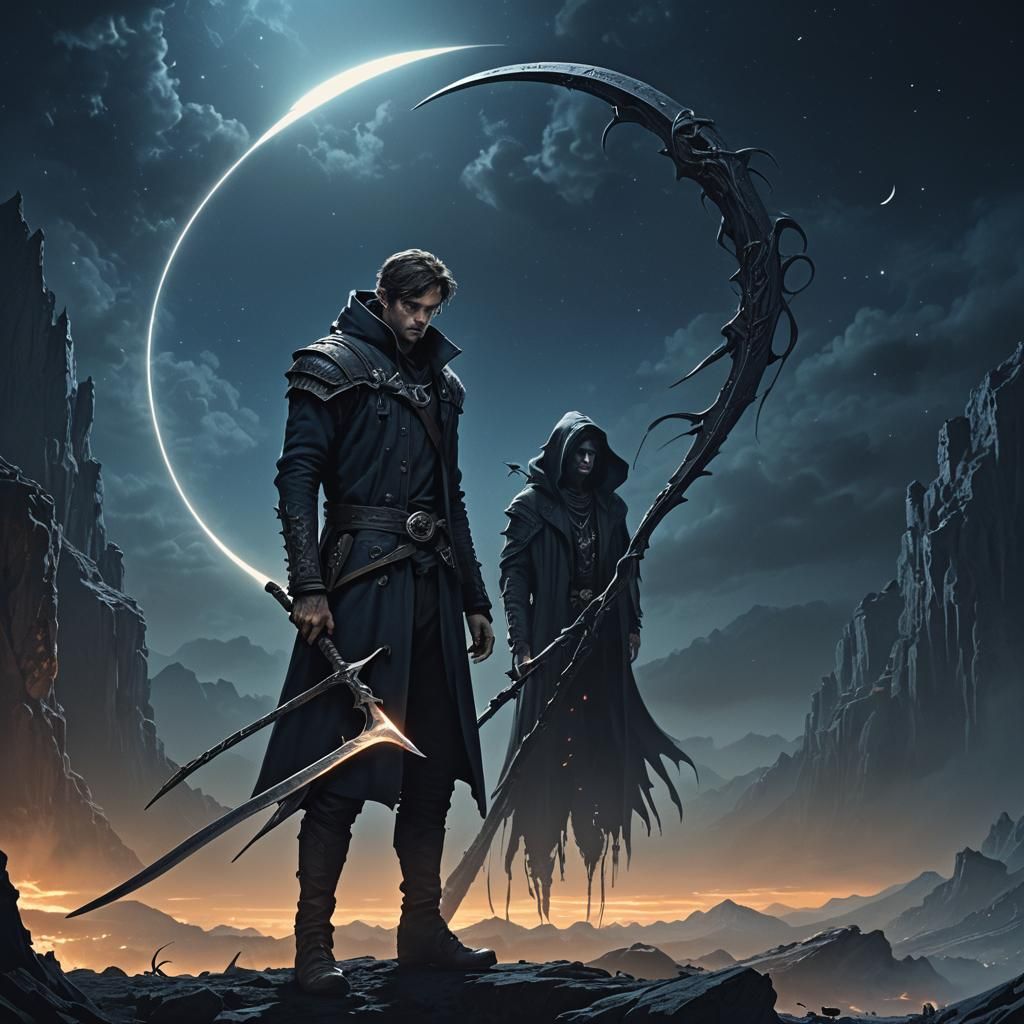 Gothic Fantasy Art: Lucas and the Glowing Scythe