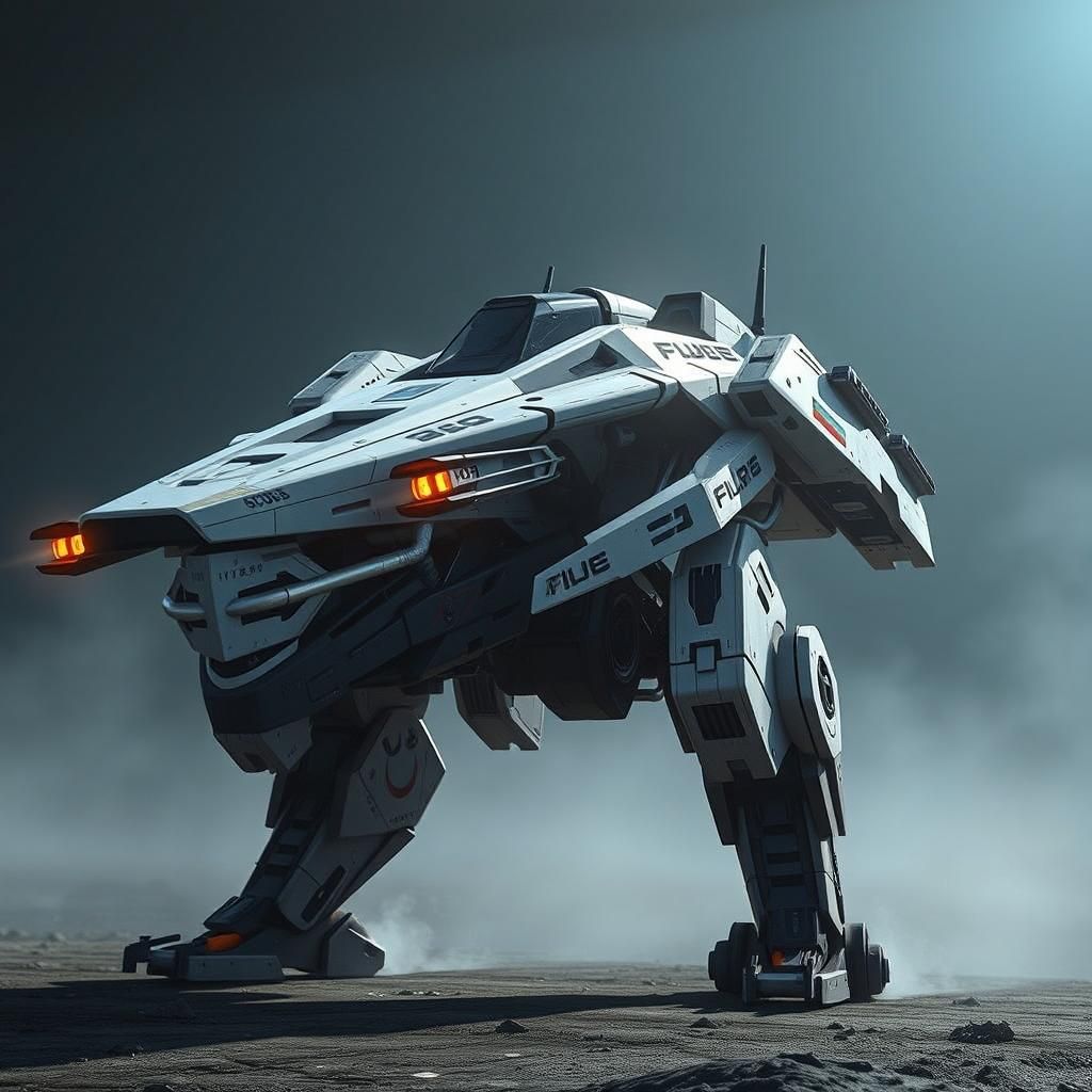 Sleek Futuristic Mech Transformation Art