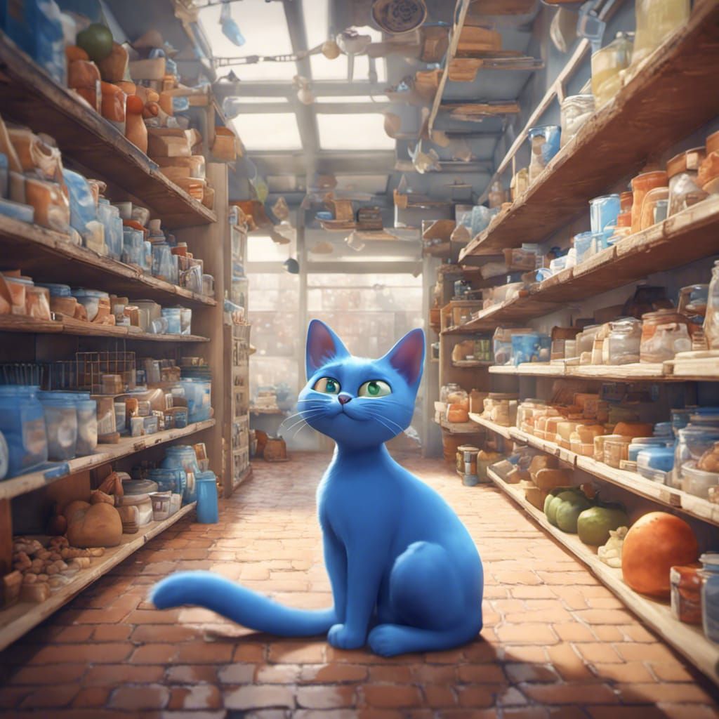 Blue Cat's Supermarket Adventure in 3D