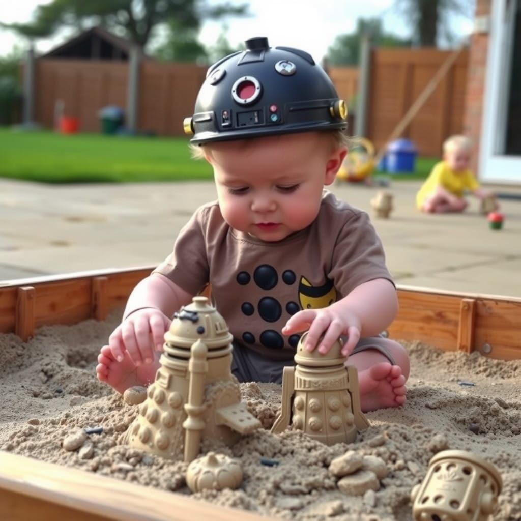 Cute Baby Dalek Sandcastle Builder