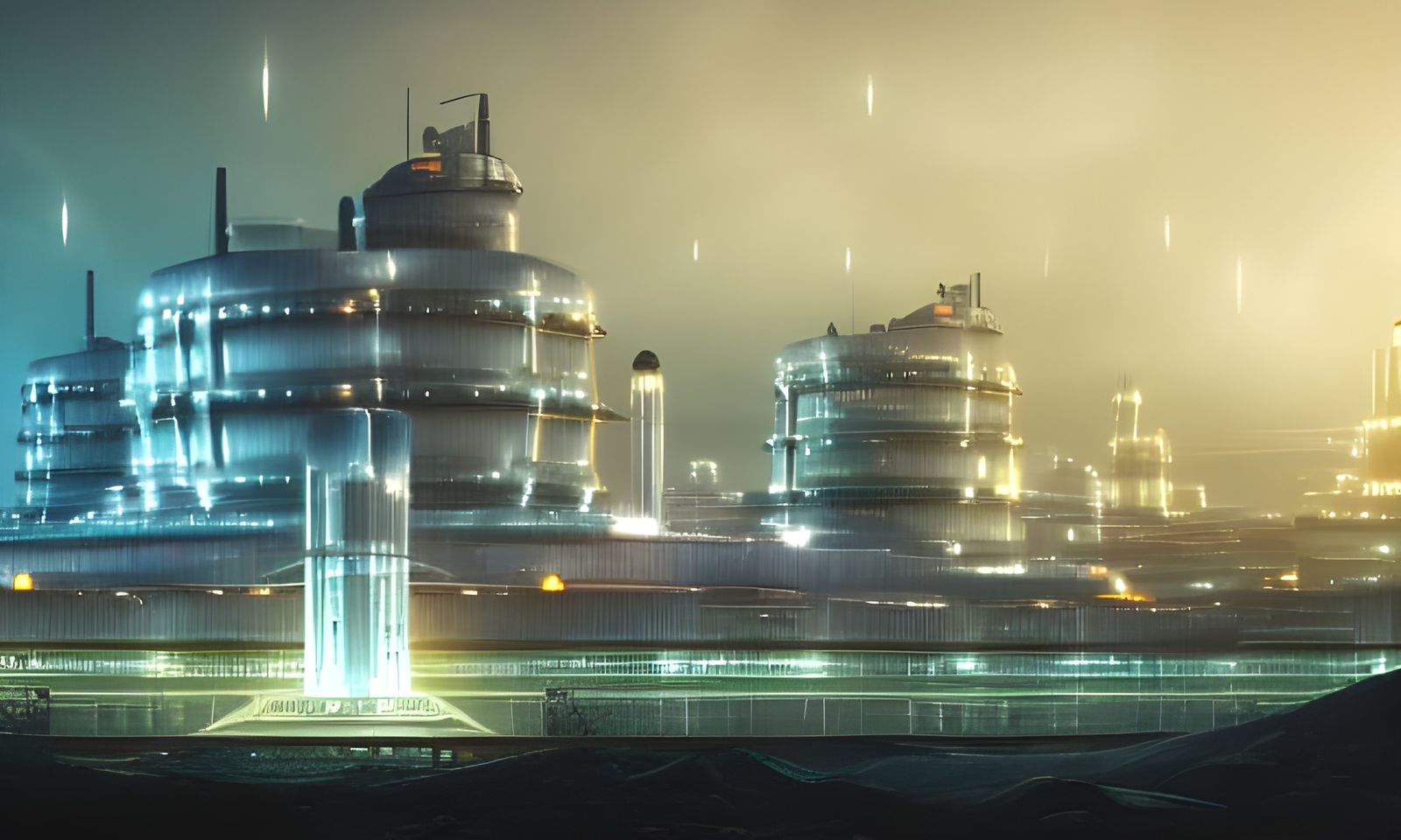 Futuristic Power Plant in Digital Matte Painting