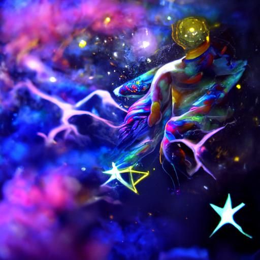 Holographic Cosmic Astral Illustration of Infinite Stars