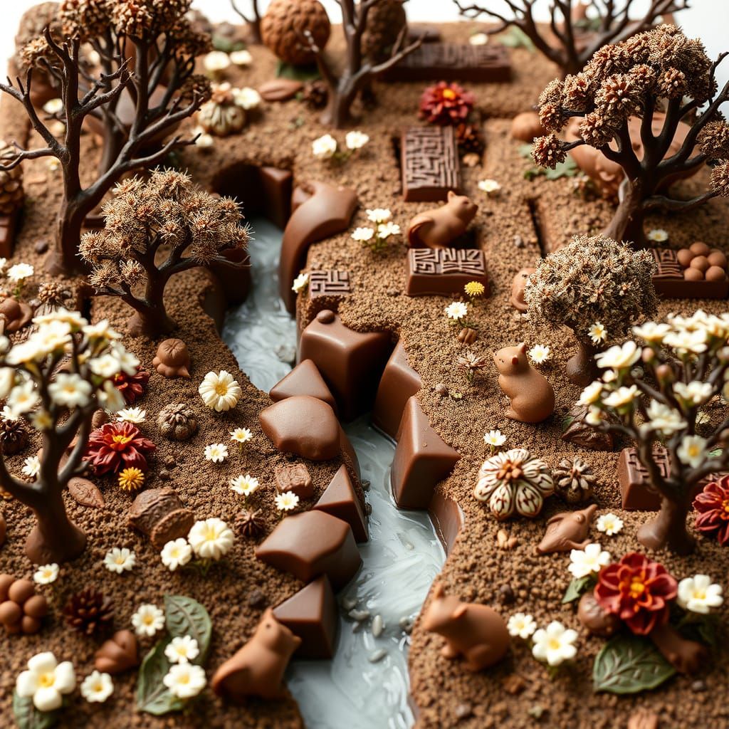 Victorian Chocolate Maze with Chocolate Animals