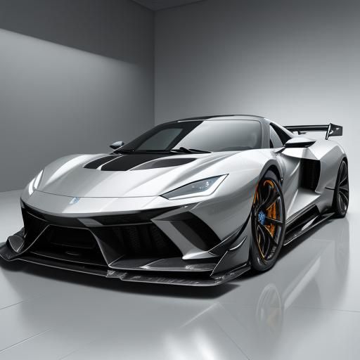 Sleek Supercar with Vivid Reflections in Digital Art