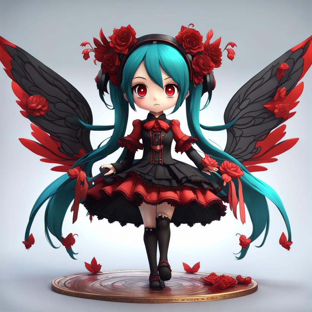 Chibi Hatsune Miku Fairy in Victorian Dress
