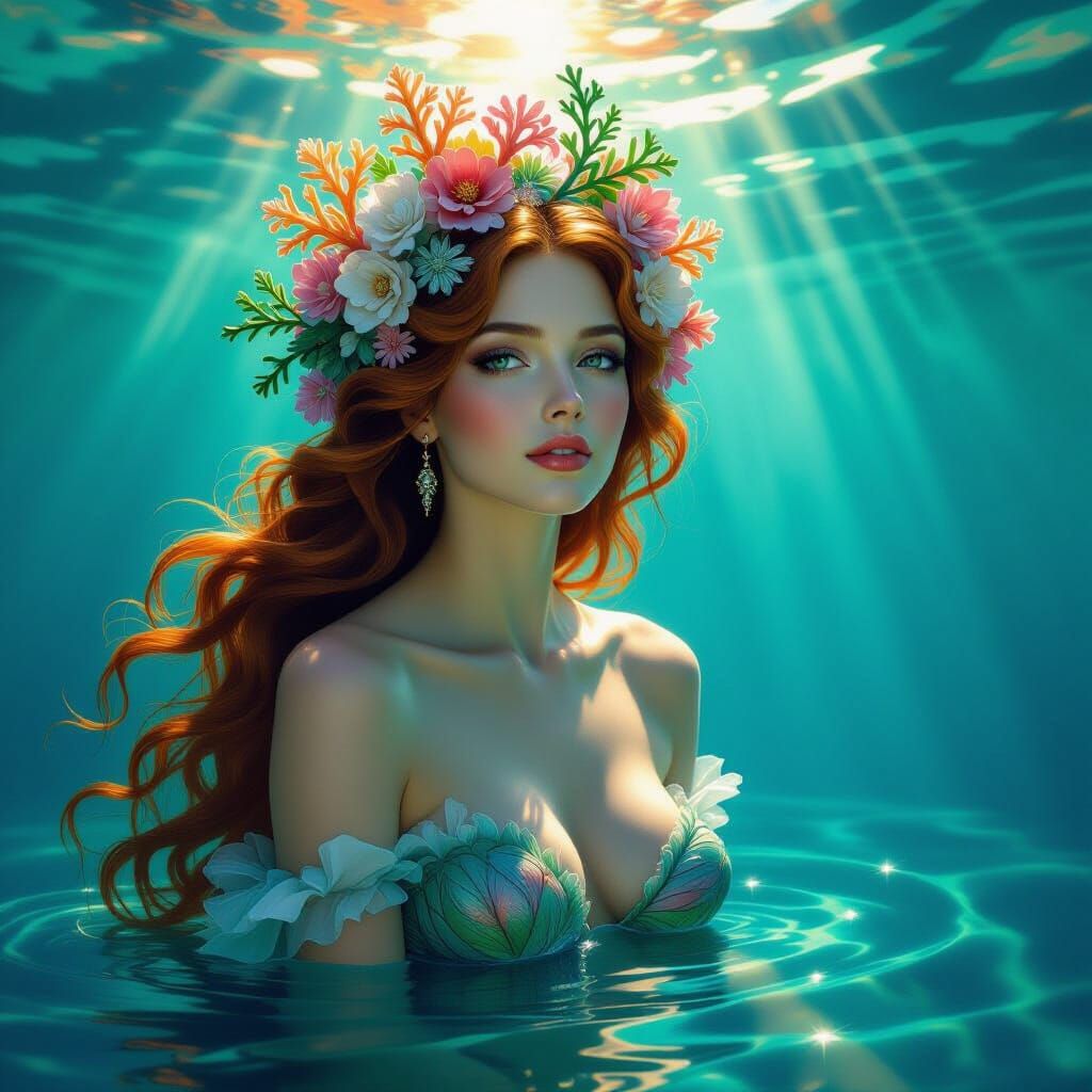 Renaissance Mermaid in Michelangelo Style