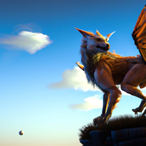 Fox Griffon in Dark Fantasy Style