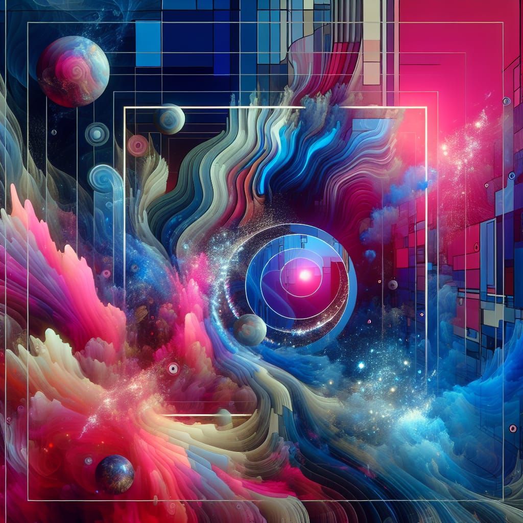 Neon Dreamscape Through Double Exposure Window