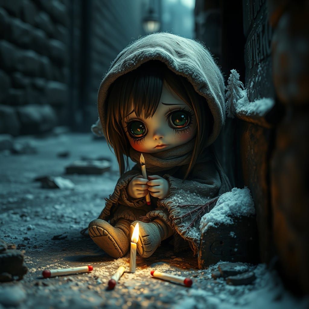 A Chibi Girl's Desperate Moment in a Snowy Alley