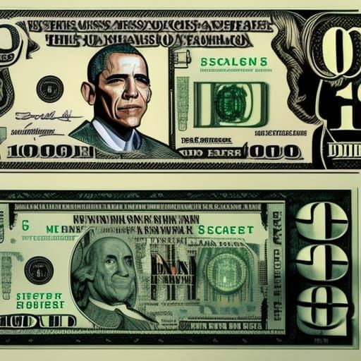 Obama on $100 Bill: Comic Book Art