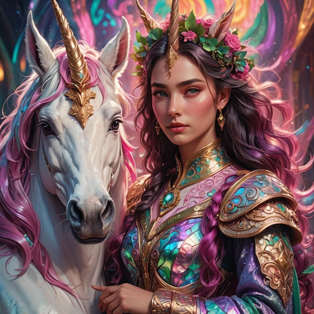 Enchanting Unicorn Fantasy Art in Pastel Colors
