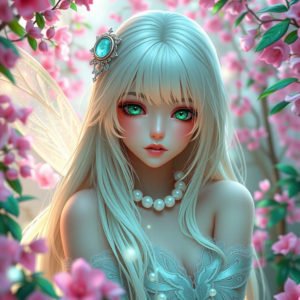 Ethereal Fairy in Pink Forest: 3D Anime Art