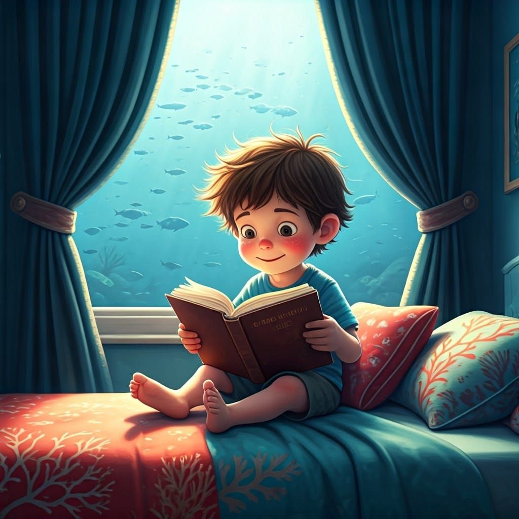 Whimsical Oceanic Nursery in Vibrant, Detailed 3D