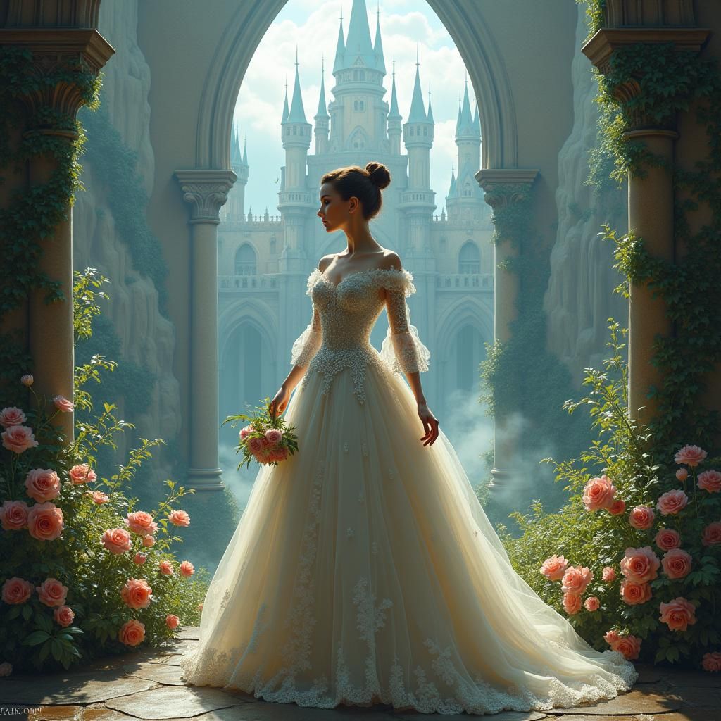 Audrey Hepburn as Princess in Dreamlike Castle