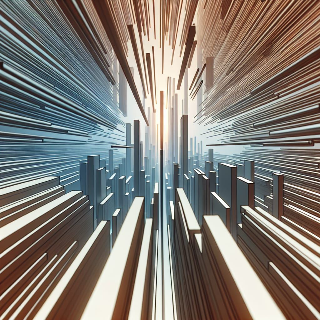 Abstract First-Person View with Dynamic Lines